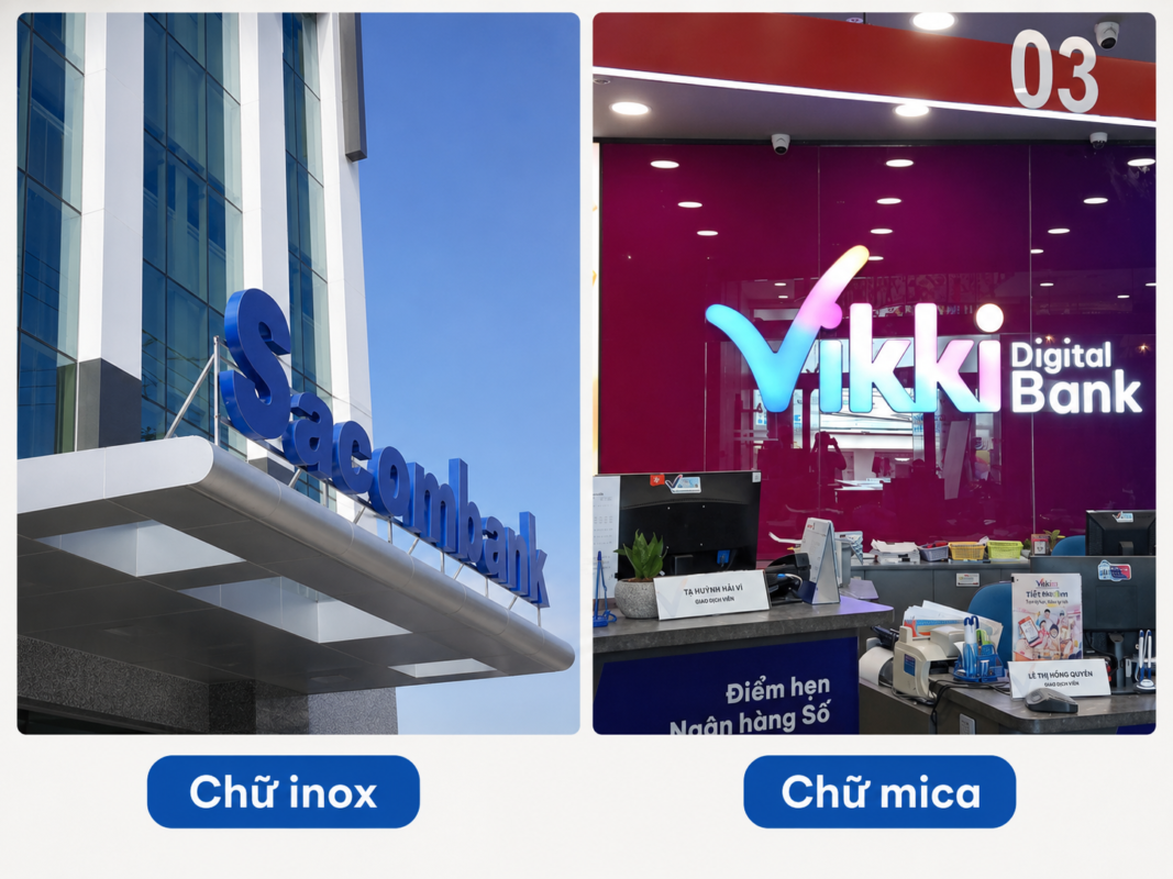 so sanh chu inox va chu mica